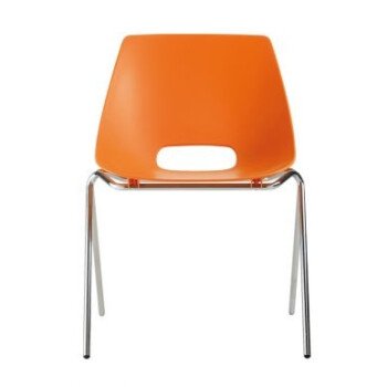 Chaise en plastique 4 pieds chromés