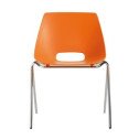 Chaise en plastique 4 pieds chromés