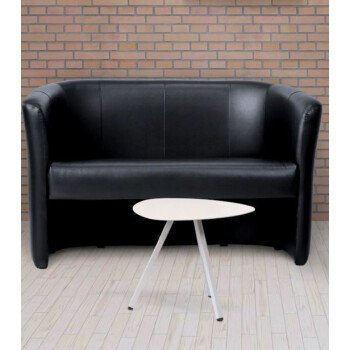Canapé 2 places en simili cuir noir