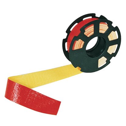 Ruban indéchirable rouge et jaune 50 mm x 50m
