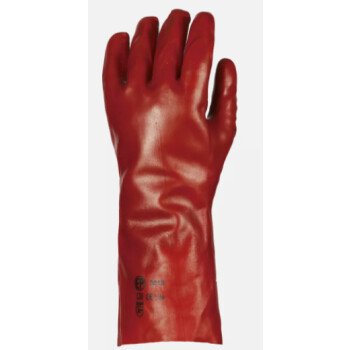 Gants pvc rouge enduit 35cm