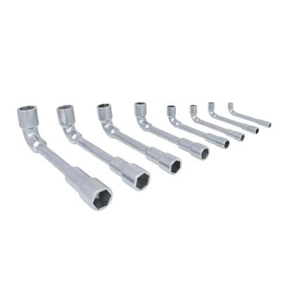 Jeu de 8 clés à pipe débouchées métriques 6x6 pans