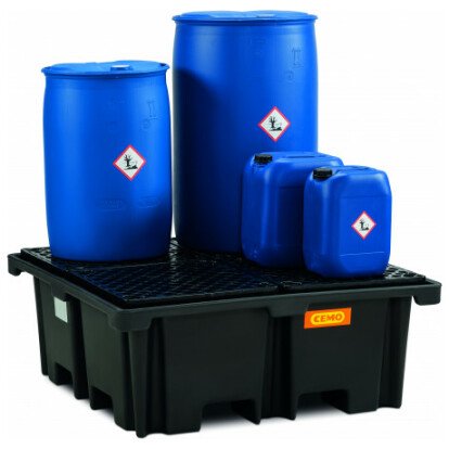 Bac de rétention FÛT-PE avec caillebotis PE