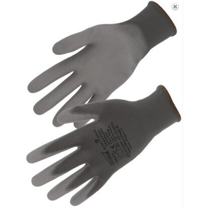 Gants nylon enduit polyuréthane jauge 13 gris poignée élastique