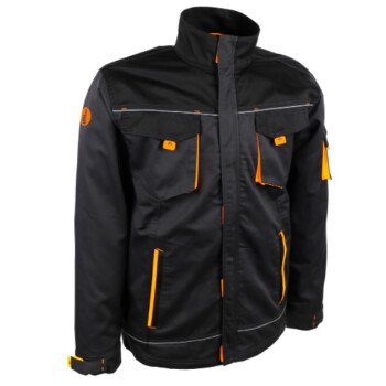 Veste de travail 245G/M² Polyester/ Coton noir et orange VILNO