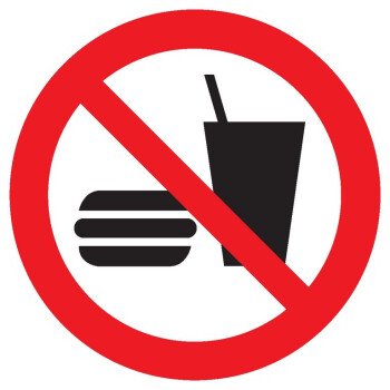 Panneau "interdiction de manger ou de boire"