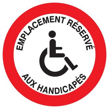 Panneau "emplacement réservé aux handicapés"