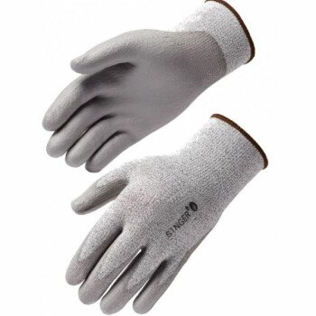 Gants tricoté enduit gris