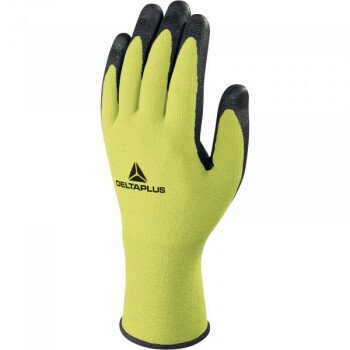 Gants tricot polyamide noir/jaune