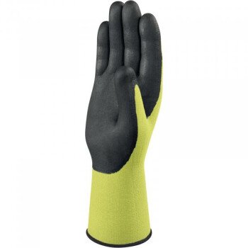 Gants tricot polyamide noir/jaune