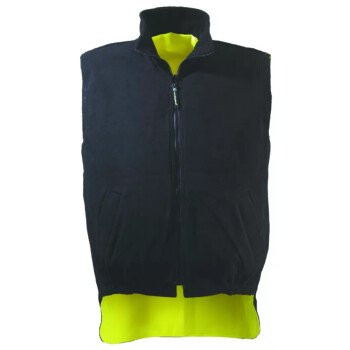 Gilet haute visibilté Jaune Doublure polaire réversible