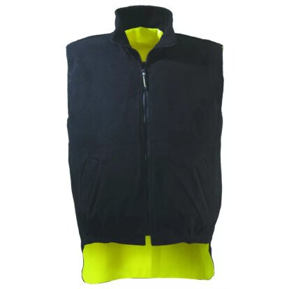 Gilet haute visibilté Jaune Doublure polaire réversible