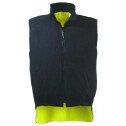 Gilet haute visibilté Jaune Doublure polaire réversible