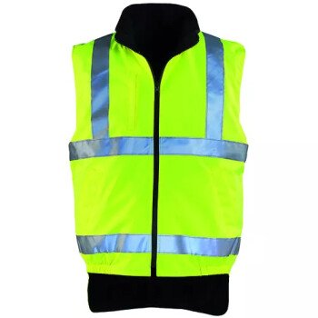 Gilet haute visibilté Jaune Doublure polaire réversible