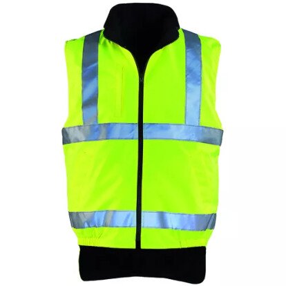 Gilet haute visibilté Jaune Doublure polaire réversible