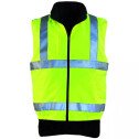 Gilet haute visibilté Jaune Doublure polaire réversible