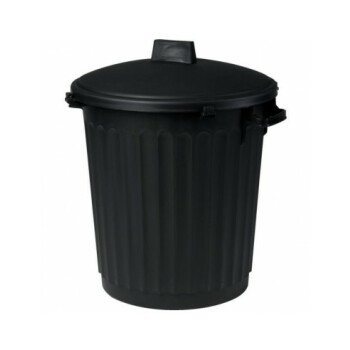 Poubelle d'immeuble noire 80L avec couvercle